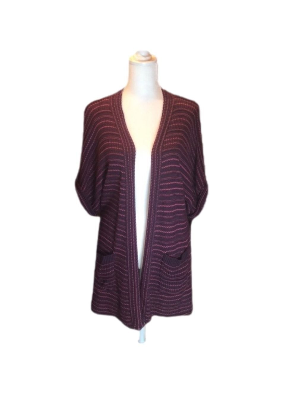 𝅺URBAN OUTFITTER’s Silence + Noise Purple & Pink Striped Knit Cardigan Size XS